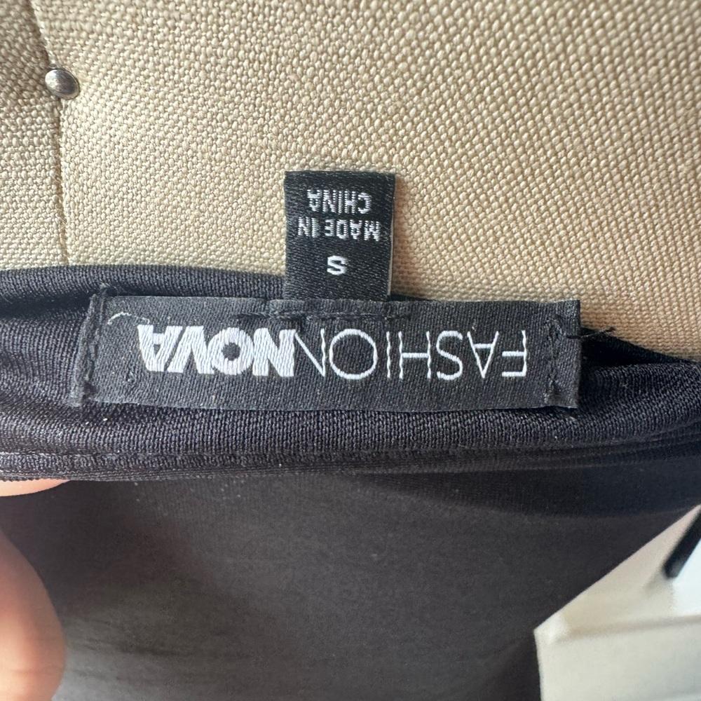 NWOT Black Leather Mini Dress FashionNova - Picture 3 of 3